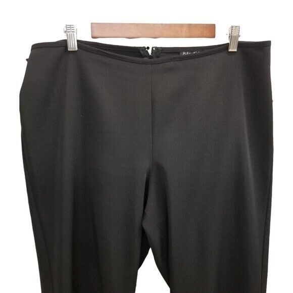 Blu Sage Womens Size 14 Black Solid Stretch Casual Dress Pants - Picture 4 of 9